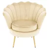 Art-deco stílusú fotel, bézs Velvet szövet/gold arany króm, NOBLEO