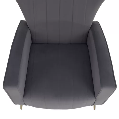 Relaxfotel, szürke Velvet szövet, BARET