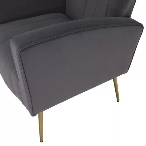 Relaxfotel, szürke Velvet szövet, BARET