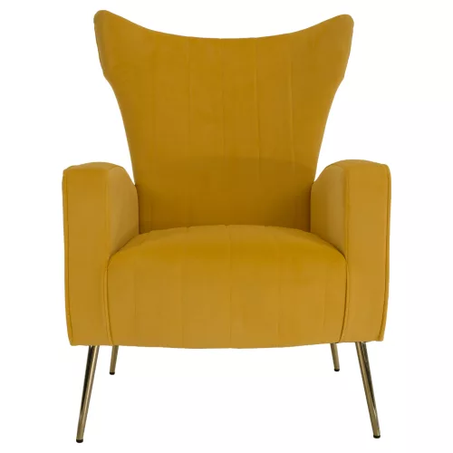 Relaxfotel, sárga Velvet szövet, BARET