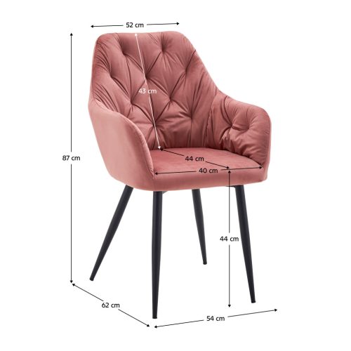 Design fotel, sötét rózsaszín Velvet szövet, VERIO NEW