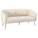 Design 3-as ülés kanapé, bézs Velvet szövet/gold króm-arany, BAGY