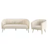 Design 3-as ülés kanapé, bézs Velvet szövet/gold króm-arany, BAGY