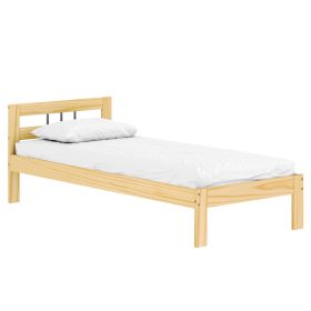 Ágy ráccsal, természetes, fenyőfa, 90x200, JONA NEW