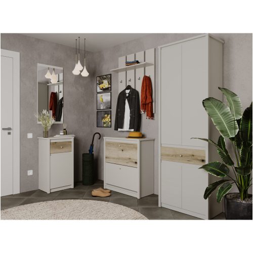 Fali polcos szekrény, kasmír/evoke tölgy, KAROS