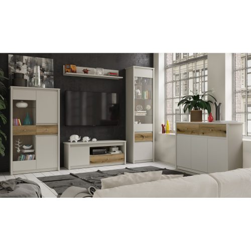 Komód, kasmír/evoke tölgy, KAROS 3D2S