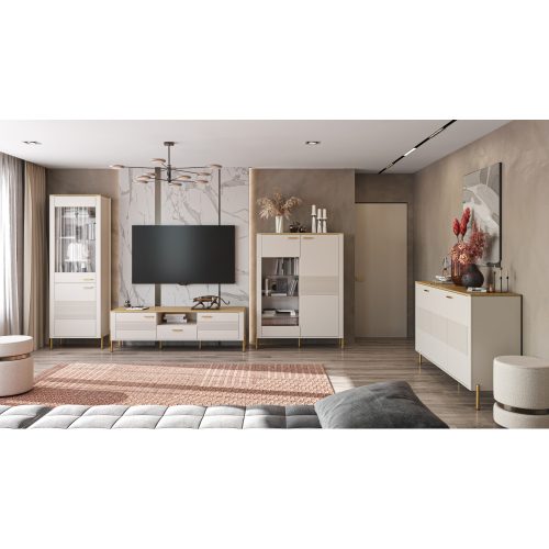 Komód, kasmír/kő tölgy, RUNOL 3S