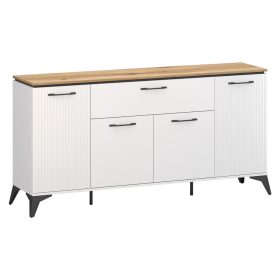 Komód, fehér/evoke tölgy, VELIS 4D1S