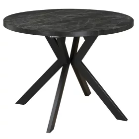   Kihúzható étkezőasztal, sötét beton/fekete, 100-250x75,5 cm, LUKOS