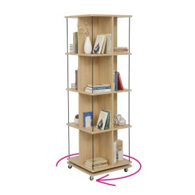 Forgó polcállvány, tölgy/fekete, POTOR