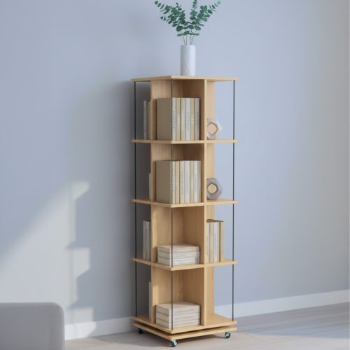 Forgó polcállvány, tölgy/fekete, POTOR