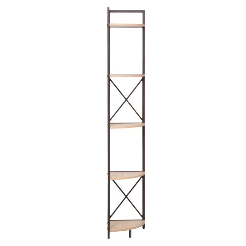 Sarokpolc polcokkal, tölgy/fekete, PASOKO