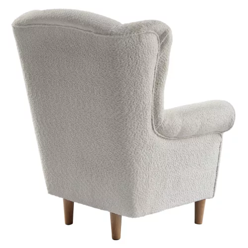 Füles fotel, tejszínes szövet Coral, CHARLOT