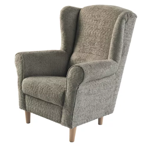Füles fotel, szürkésbézs Taupe szövet Coral, CHARLOT