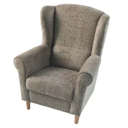 Füles fotel, szürkésbézs Taupe szövet Coral, CHARLOT
