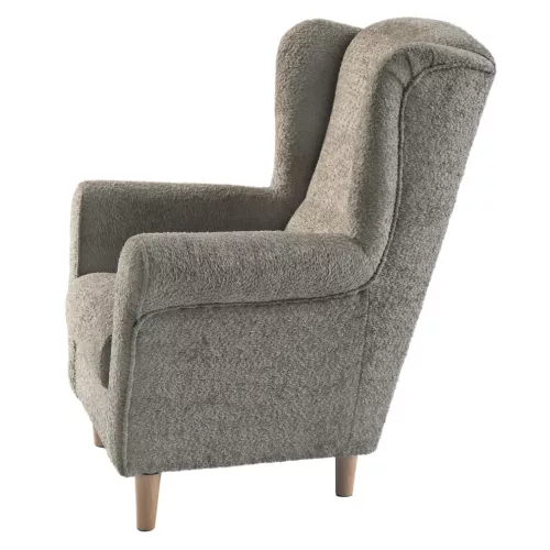 Füles fotel, szürkésbézs Taupe szövet Coral, CHARLOT