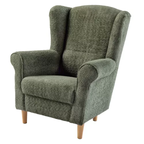 Füles fotel, zöld szövet Coral, CHARLOT