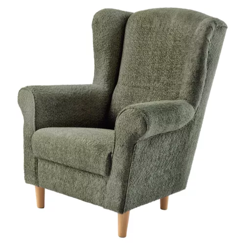 Füles fotel, zöld szövet Coral, CHARLOT