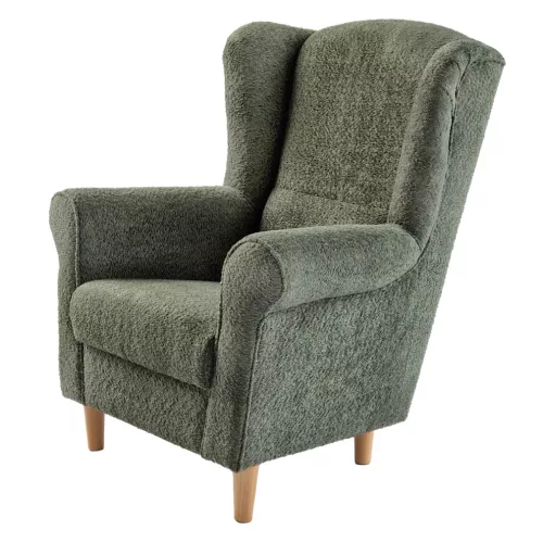 Füles fotel, zöld szövet Coral, CHARLOT