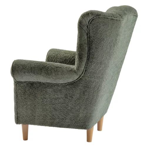 Füles fotel, zöld szövet Coral, CHARLOT