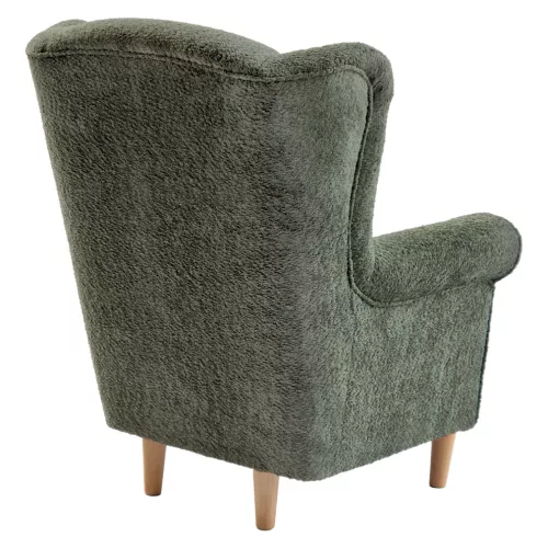 Füles fotel, zöld szövet Coral, CHARLOT