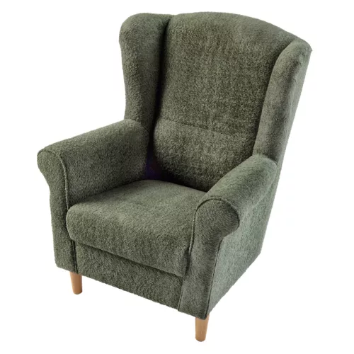 Füles fotel, zöld szövet Coral, CHARLOT