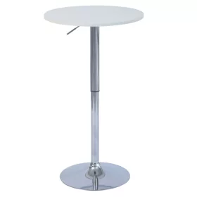  Bárasztal, magasság állítással, króm/fehér, átmérő 60 cm, BRANY 3 NEW