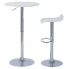 Bárasztal, magasság állítással, króm/fehér, átmérő 60 cm, BRANY 3 NEW