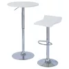 Bárasztal, magasság állítással, króm/fehér, átmérő 60 cm, BRANY 3 NEW