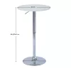 Bárasztal, magasság állítással, króm/fehér, átmérő 60 cm, BRANY 3 NEW