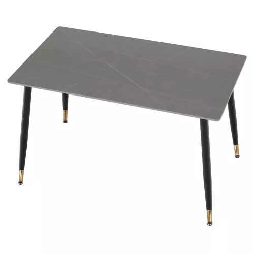 Étkezőasztal, szürke/fekete/arany, 121x71 cm, FLORENC TYP 1