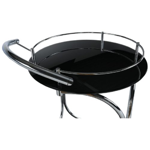 Zsúrasztal, fekete üveg + fém (króm), VESNA