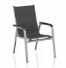 KETTLER BASIC PLUS PADDED alumínium rakásolható, párnázott kerti szék – ezüst / antracit