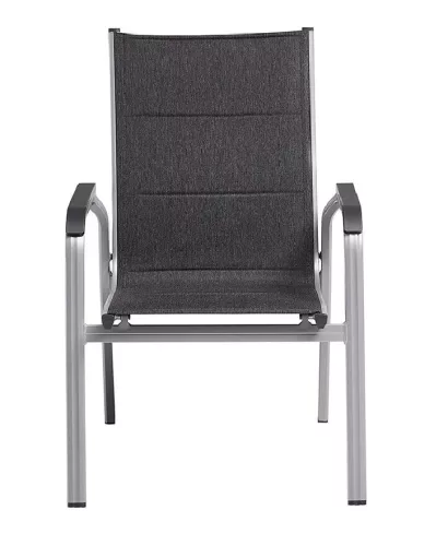 KETTLER BASIC PLUS PADDED alumínium rakásolható, párnázott kerti szék – ezüst / antracit