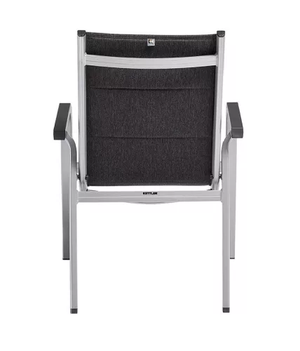 KETTLER BASIC PLUS PADDED alumínium rakásolható, párnázott kerti szék – ezüst / antracit
