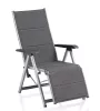 KETTLER BASIC PLUS PADDED relaxációs, dönthető alumínium kerti szék – ezüst / antracit