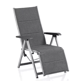   KETTLER BASIC PLUS PADDED relaxációs, dönthető alumínium kerti szék – ezüst / antracit