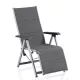 KETTLER BASIC PLUS PADDED relaxációs, dönthető alumínium kerti szék – ezüst / antracit