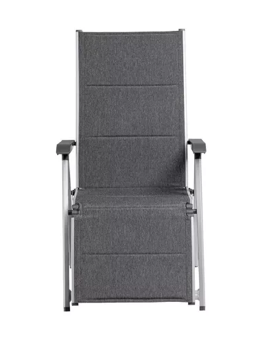 KETTLER BASIC PLUS PADDED relaxációs, dönthető alumínium kerti szék – ezüst / antracit
