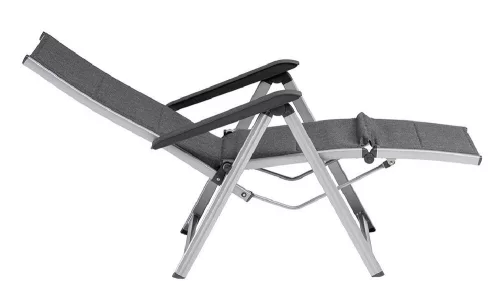 KETTLER BASIC PLUS PADDED relaxációs, dönthető alumínium kerti szék – ezüst / antracit