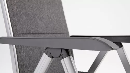 KETTLER BASIC PLUS PADDED relaxációs, dönthető alumínium kerti szék – ezüst / antracit