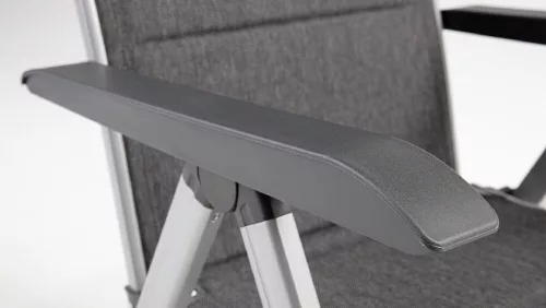KETTLER BASIC PLUS PADDED relaxációs, dönthető alumínium kerti szék – ezüst / antracit