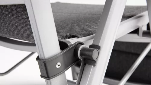 KETTLER BASIC PLUS PADDED relaxációs, dönthető alumínium kerti szék – ezüst / antracit
