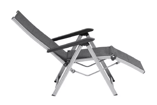 KETTLER BASIC PLUS PADDED relaxációs, dönthető alumínium kerti szék – ezüst / antracit