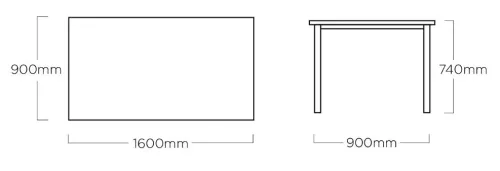 KETTLER CUBIC / KETTALUX alumínium étkezőasztal 160×90 cm – antracit / antracit