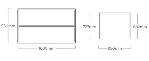 KETTLER CUBIC alumínium asztalláb / asztalváz 160×95 cm – antracit