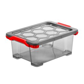   Rotho Evo total műanyag tároló doboz, 11 L - antracit/piros