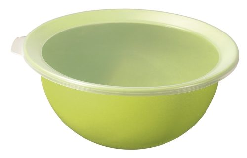 ROTHO Caruba műanyag konyhai tál fedővel, 1,8 L - zöld