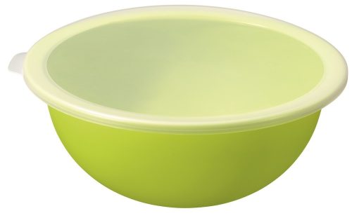ROTHO Caruba műanyag konyhai tál fedővel, 4,8 L - zöld