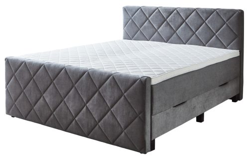 Sun garden boxspring Chester BX2200 kontinentális franciaágy, 180 x 200 cm, szürke